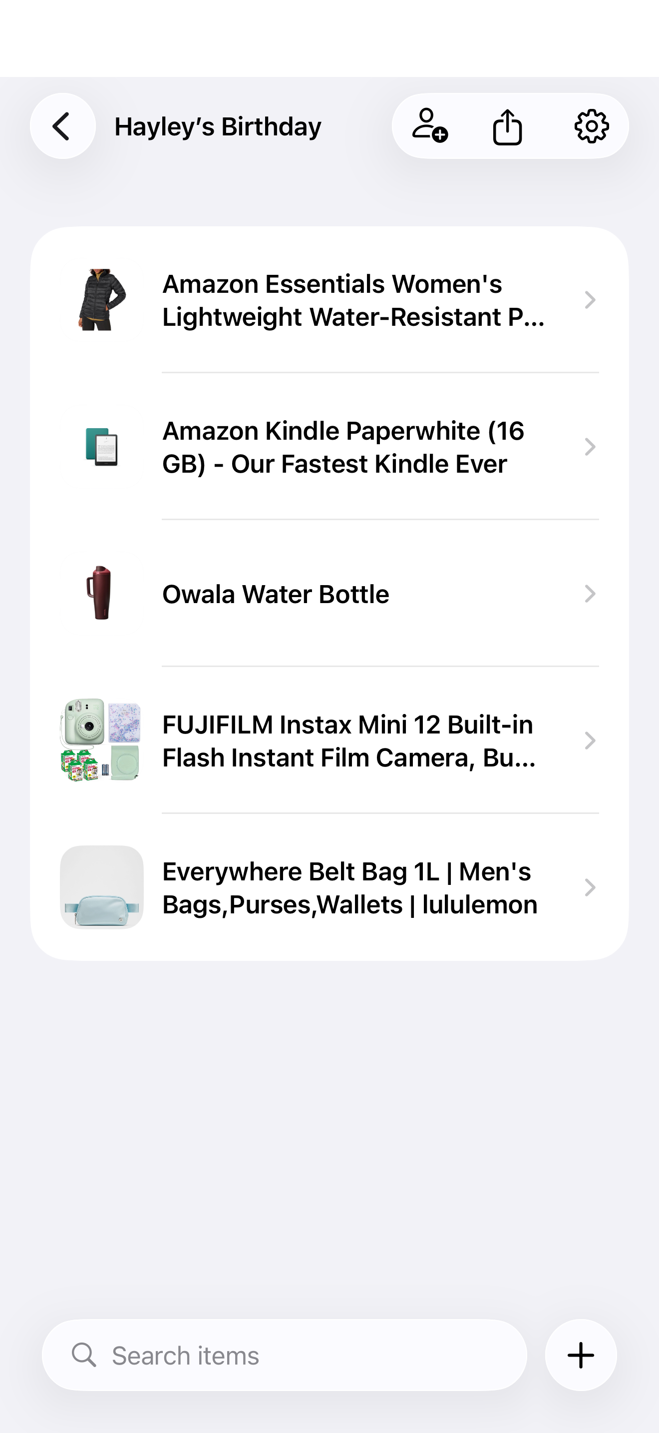 Luna list detail view